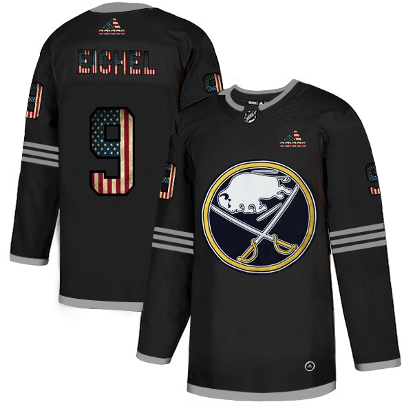 Buffalo Sabres #9 Jack Eichel Adidas Men Black USA Flag Limited NHL Jersey